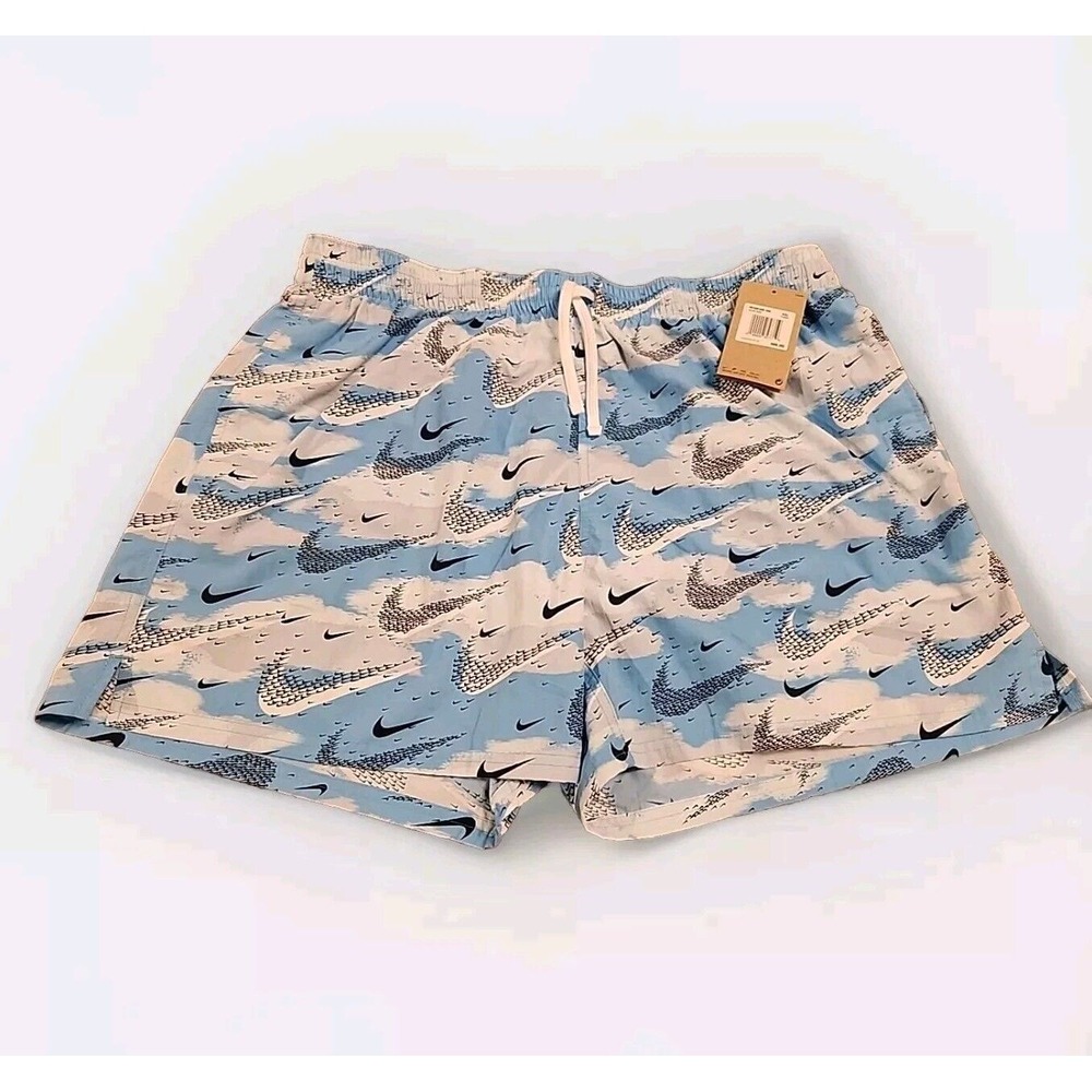 Nike Men's Flock Swim Shorts‎ Volley 5" Camo Blue NESSE509-486 Sz XXL New